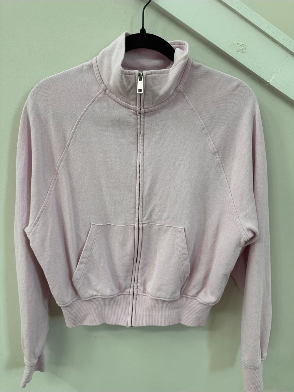 Zara Light Pink Cropped Bomber Jacket